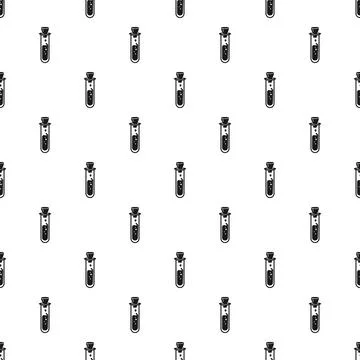 Chemical test tubes repeating science experiment pattern Stock Illustration
