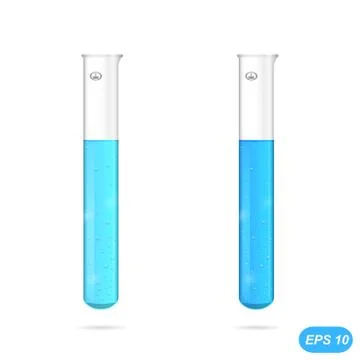 Chemical test tubes with solution Ilustración de archivo