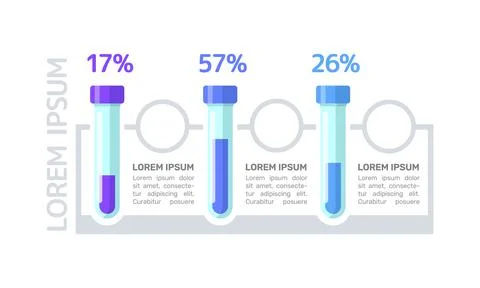 Chemical testing blue gradient infographic chart design template Stockillustratie