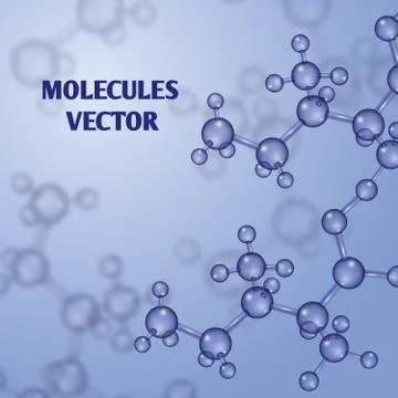Chemical vector nanotechnology background with 3d macro molecules Stock Illustration