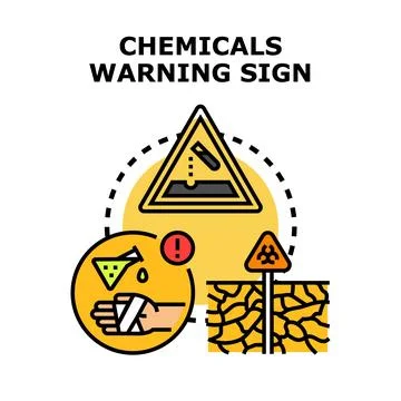 Chemical warning sign concept vector illustration Stock Illustration