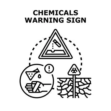 Chemical warning sign concept vector illustration Stock Illustration