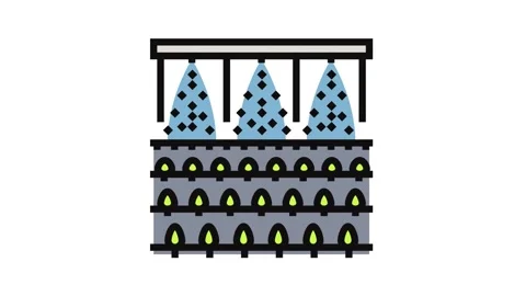 Chemicals being sprayed crops color icon animation Stock Footage 326115285