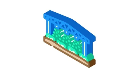 Chemicals being sprayed crops isometric icon animation Stock Footage 327275520