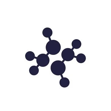 Chemicals icon with a molecules Stock Illustration