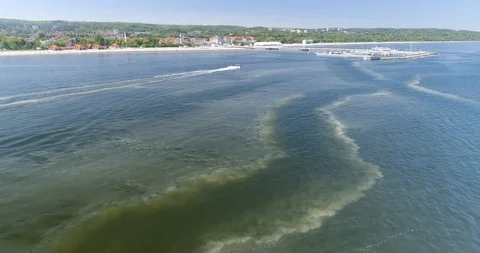 Chemicals on the surface of sea Stock Footage 89903570