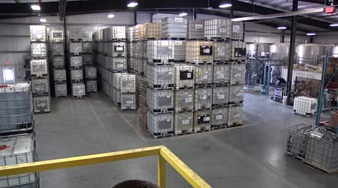 Chemicals in Warehouse Stock-Footage 43885369