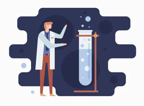 Chemist and Laboratory. Stock Illustration