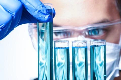 Chemist and testube Stock Photos