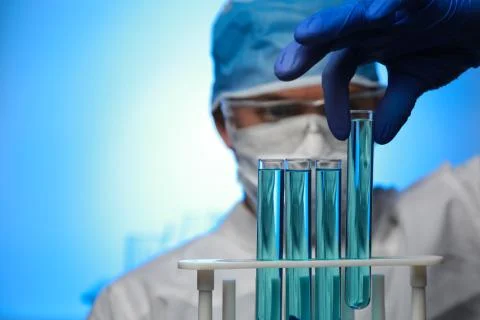 Chemist and testube Stock Photos