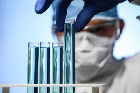 Chemist and testube Stock Photos