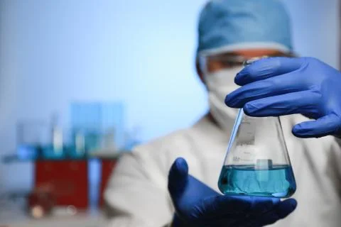 Chemist and testube Stock Photos