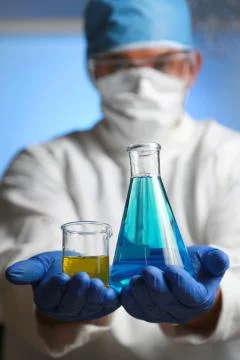 Chemist and testube Stock Photos