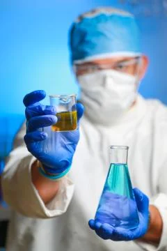 Chemist and testube Stock Photos
