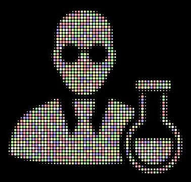 Chemist Halftone Mosaic of Circles Illustrazione stock
