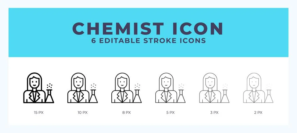 Chemist icon. Regular line. Thin line. Bold line. Vector illustration. Stock Illustration