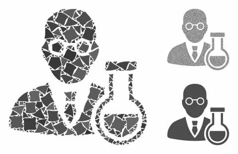 Chemist Mosaic Icon of Raggy Elements 库存插图