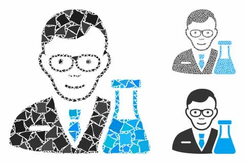 Chemist Mosaic Icon of Unequal Elements Stockillustratie