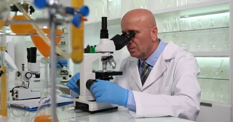 Chemist Presentation in Laboratory Working and Agree Showing Ok Hand Gestures Stock Footage 83686643