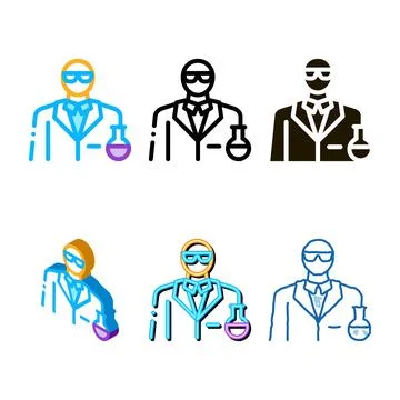 Chemist profession icon modern vector outline Stock Illustration