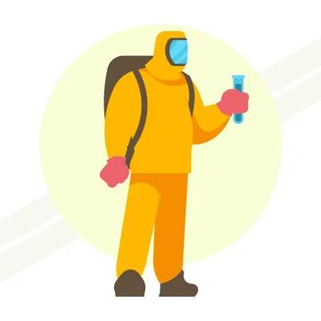Chemist-in-protective-suit Stock Illustration