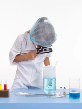 Chemist regards lather flask Stock Photos
