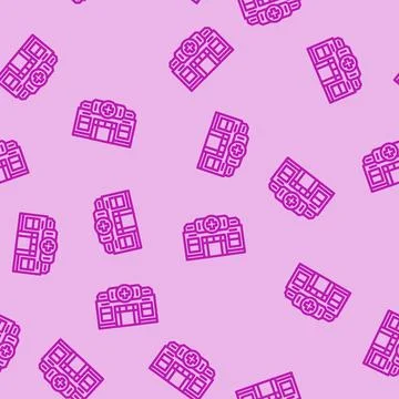 Chemist shop line vector seamless pattern 스톡 일러스트