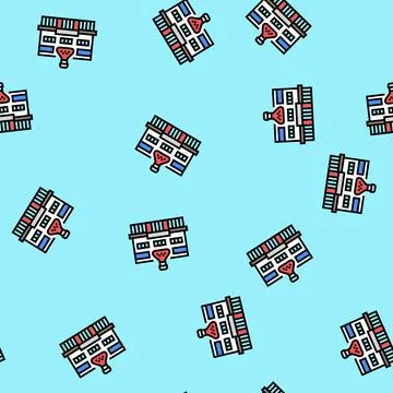 Chemist shop vector seamless pattern Stock Illustration