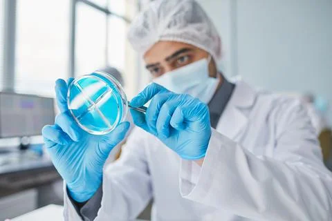 Chemist working with sample in the laboratory Stock Photos