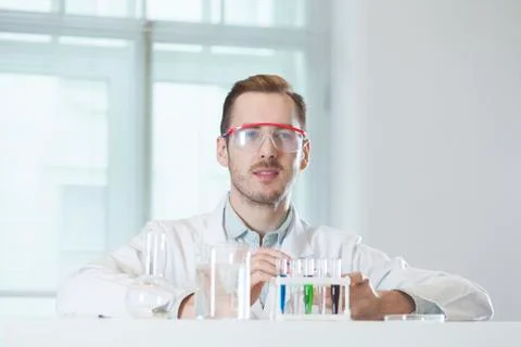 A chemist in the workplace in the lab Stock Photos
