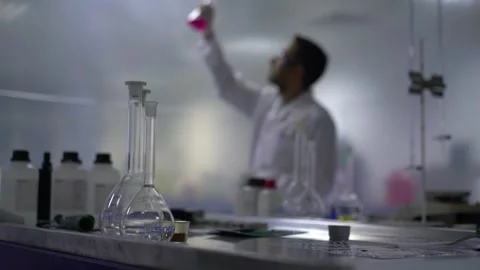 Chemist works in the lab Stock Footage 140358594