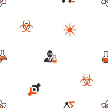 Chemistry and Physics Seamless Flat Vector Pattern イラスト素材