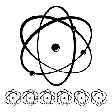 Chemistry atom orbit cartoon vector graphic Stock Illustration
