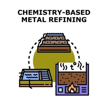 Chemistry based metal refining process purification illustration イラスト素材