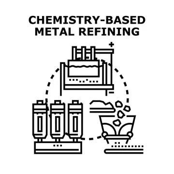 Chemistry based metal refining process concept Stock Illustration