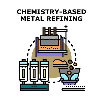 Chemistry based metal refining process concept Stock Illustration