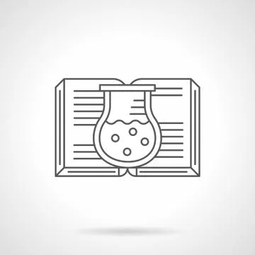 Chemistry book flat line vector icon Illustrazione stock
