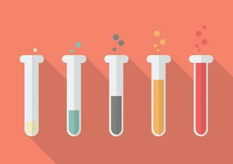 Chemistry Bulb Bar Graph Stock Illustration