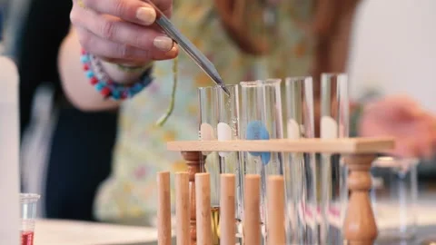 Chemistry Class with Test Tube Stock Footage 310734714