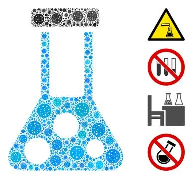 Chemistry Collage of CoronaVirus Elements Stockillustratie