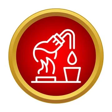 Chemistry distillation experiment with liquid dropping into beaker Stock Illustration