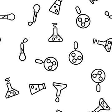 Chemistry Elements Seamless Pattern Vector Stock Illustration