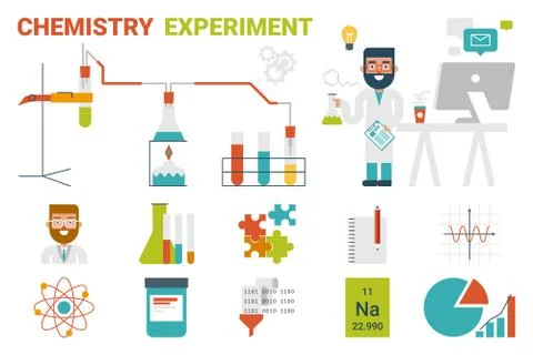 Chemistry Experiment Concept 스톡 일러스트
