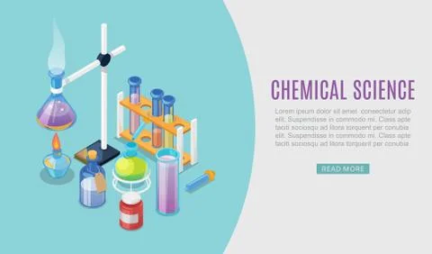 Chemistry experiment flat design vector illustration concept. Chemist laboratory 스톡 일러스트