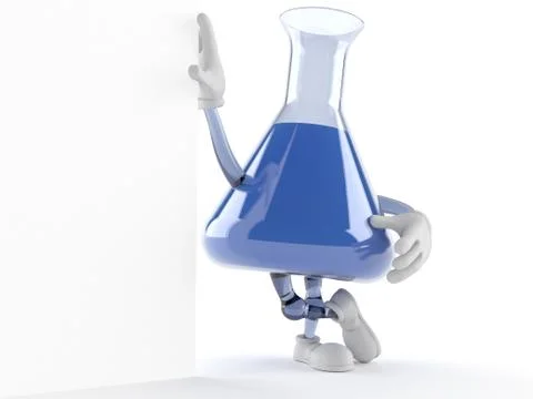 Chemistry flask character Stock Illustration