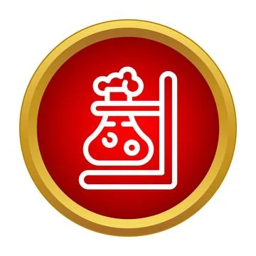 Chemistry flask experiment science laboratory research symbol icon Stock Illustration