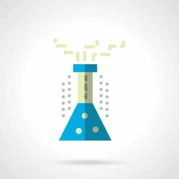 Chemistry flask flat color vector icon イラスト素材