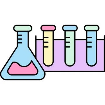 Chemistry flask icon lab vector chemical test tube Stock Illustration