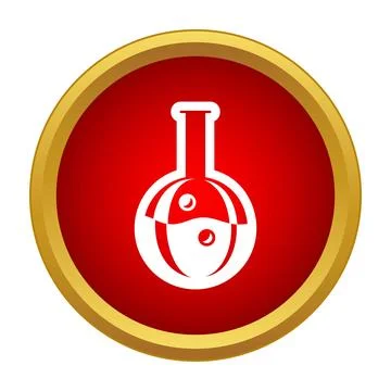 Chemistry flask icon representing science research and experimentation Illustrazione stock