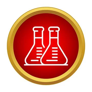 Chemistry flasks laboratory research experiment icon design 스톡 일러스트